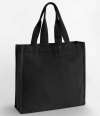 W940 Westford Mill Chevron Handle Shopper Black colour image